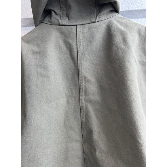 Vintage Carhartt Men Hooded Jacket Zip Canvas Work Coat Olive Green Large Rugged - Picture 7 of 8